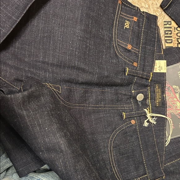 Ralph Lauren Double RL Indigo Relaxed Jeans 16% wool cotton straight leg - Picture 2 of 16